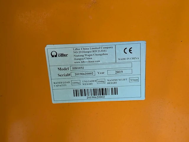 Palletwagen hoogheffend 1,0t, pramac, hb10m, 2019 - afbeelding 5 van  7