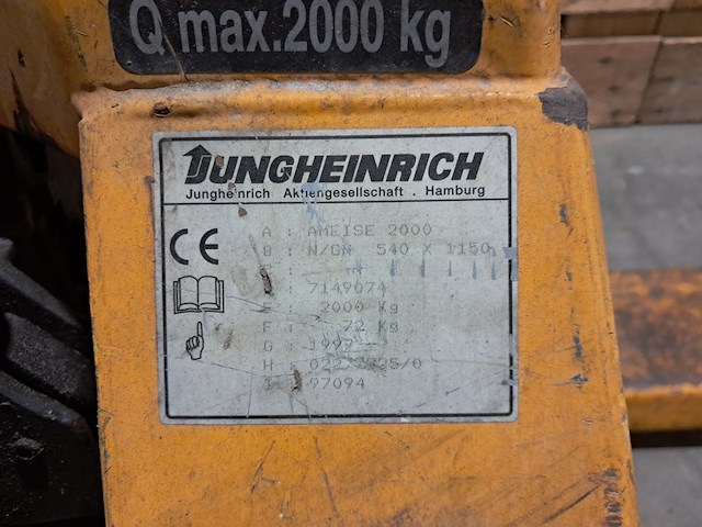 Palletwagen, jungheinrich, ameise 2000, 1997 - afbeelding 3 van  9