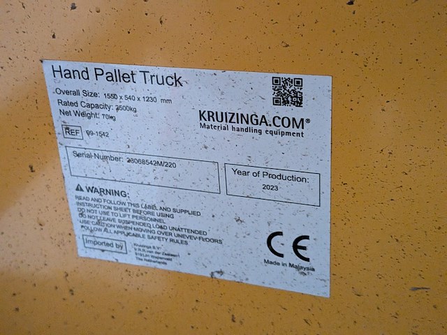 Palletwagen kruizinga, bouwjaar 2023 - afbeelding 8 van  9