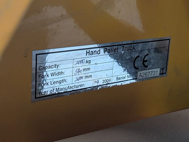 Palletwagen max 2000 kilo, bouwjaar 2004 - afbeelding 8 van  11