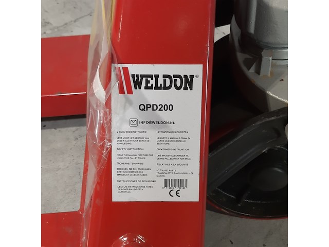 Palletwagen met lange lepels, weldon, qpd200, 2023 - afbeelding 11 van  13