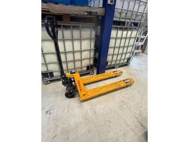 Palletwagen met weeginrichting papro, hp-ese20, geel - afbeelding 1 van  5