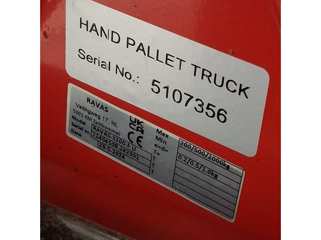 Palletwagen met weegschaal, ravas, 3200-f li, 2024 - afbeelding 5 van  9