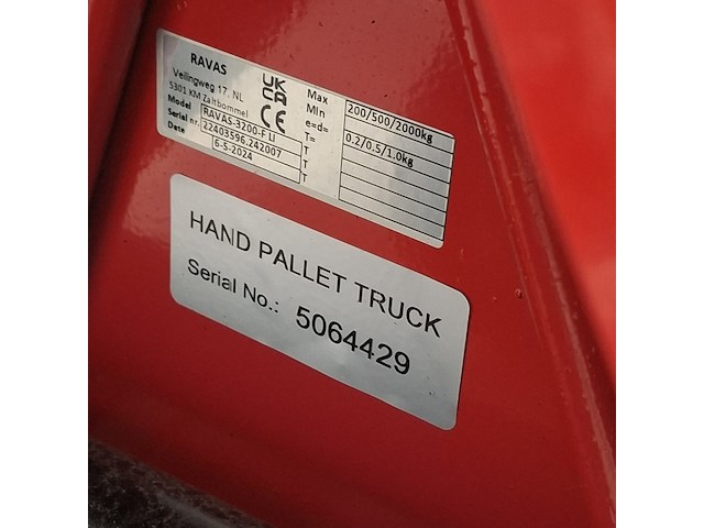 Palletwagen, ravas, 3200-f li, 2024 - afbeelding 5 van  8