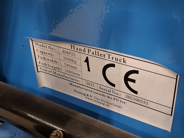 Palletwagen tramag, rhp25, bouwjaar 2021 - afbeelding 5 van  6