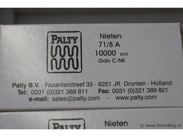 Palty nieten 71/8 a - 6 dozen á 10000 stuks - afbeelding 2 van  2