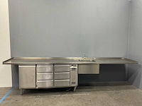 Palux - kto73116p - koelwerkbank met spoelbak 386x80x95 cm - afbeelding 1 van  6