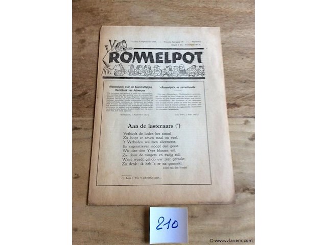 Pamflet rommelpot na- oorlogs - afbeelding 1 van  2