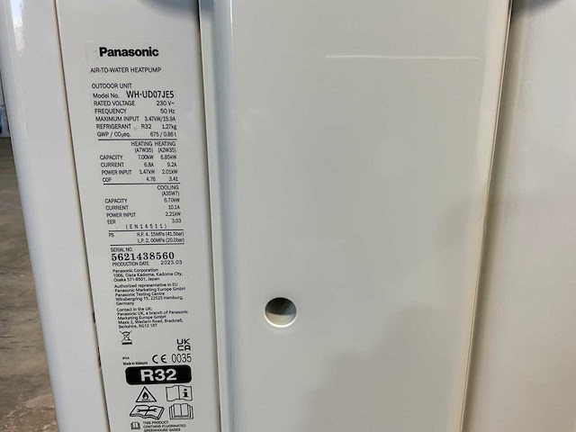 Panasonic - aquarea j wh-ud07je5 - bi-bloc warmtepomp buitenunit 7kw - afbeelding 3 van  12