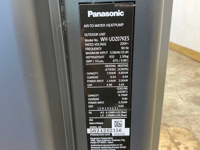 Panasonic - aquarea k wh-udz07ke5 - bi-bloc warmtepomp buitenunit 7kw - afbeelding 10 van  11