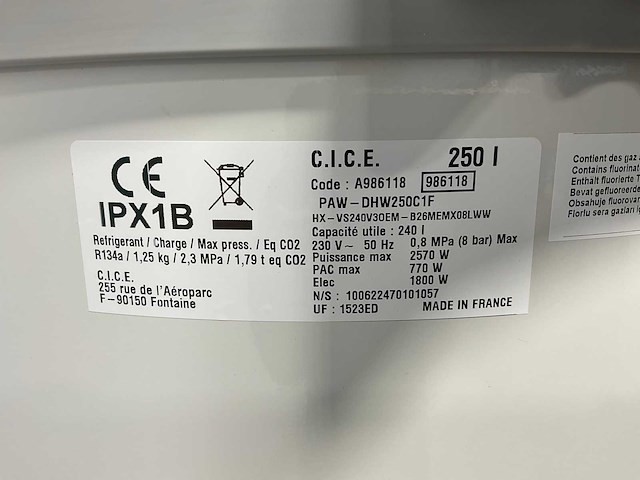 Panasonic - paw-dhw250c1f - warmtepompboiler 250l - afbeelding 5 van  18