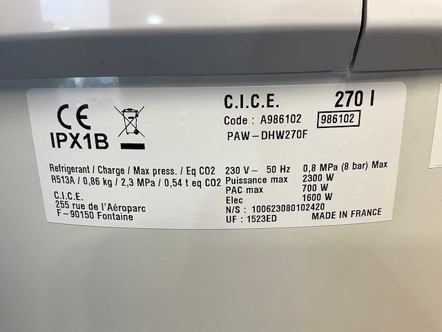Panasonic - paw-dhw270f - warmtepompboiler 270l - afbeelding 2 van  9