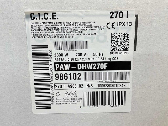 Panasonic - paw-dhw270f - warmtepompboiler 270l - afbeelding 3 van  9