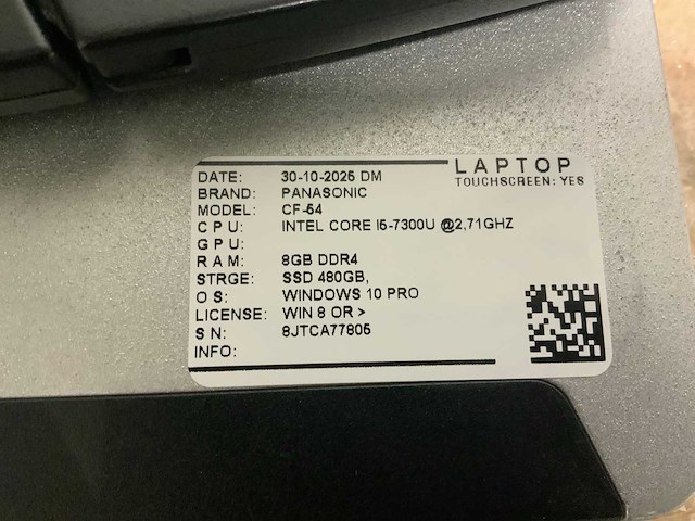 Panasonic cf-54 toughbook laptop (2x) - afbeelding 3 van  12