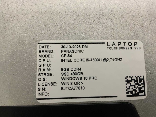 Panasonic cf-54 toughbook laptop (2x) - afbeelding 4 van  12