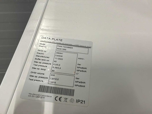 Panasonic paw-td23b6e5 indirect gestookte boiler - afbeelding 11 van  12