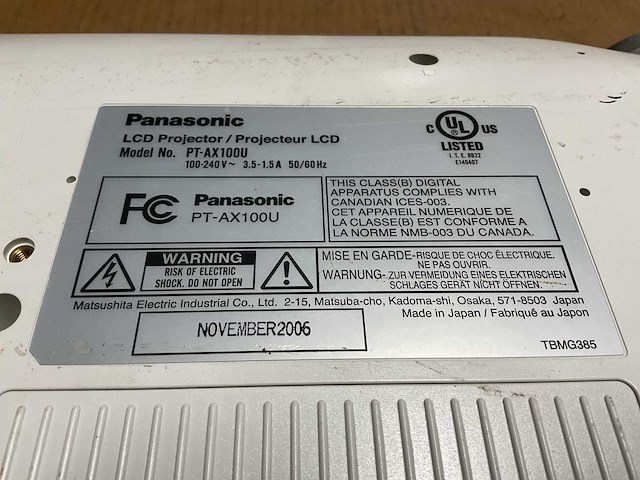 Panasonic pt-ax100u lcd projector - afbeelding 7 van  7