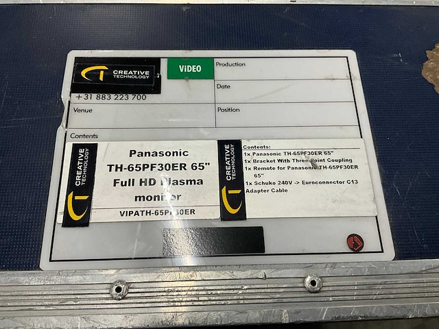 Panasonic th-65pf30er 65” full hd plasma monitor - afbeelding 5 van  5