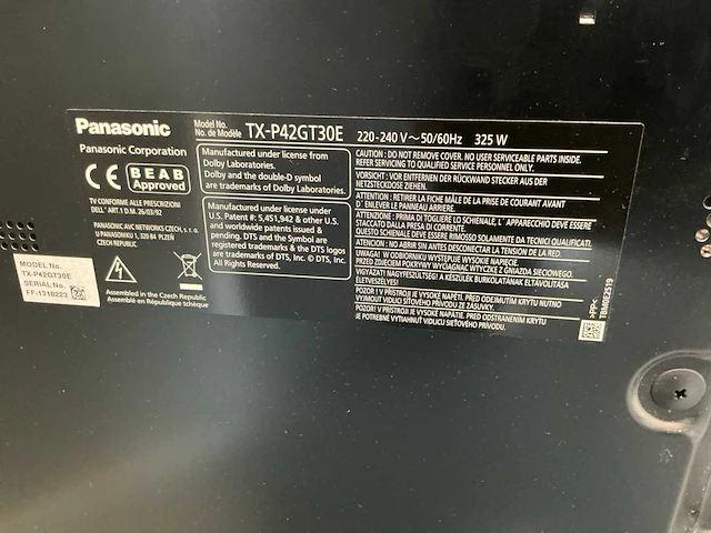 Panasonic tx-p42gt30e televisie - afbeelding 4 van  4