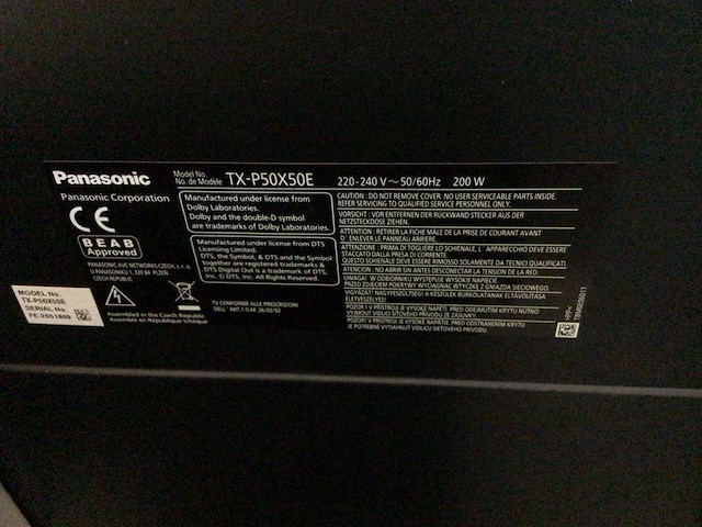 Panasonic txp50x televisie - afbeelding 4 van  4