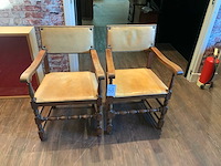 Pander &zn. antieke lederen stoelen (2x) - afbeelding 1 van  2