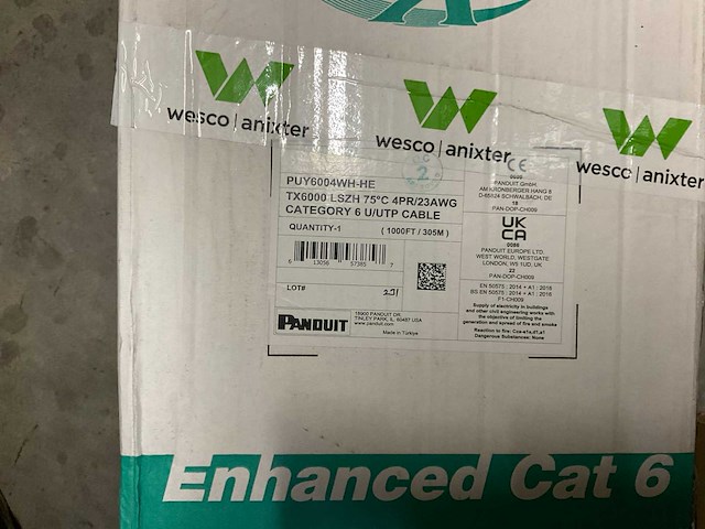 Panduit cat 6 utp puy600wh-he - afbeelding 1 van  2