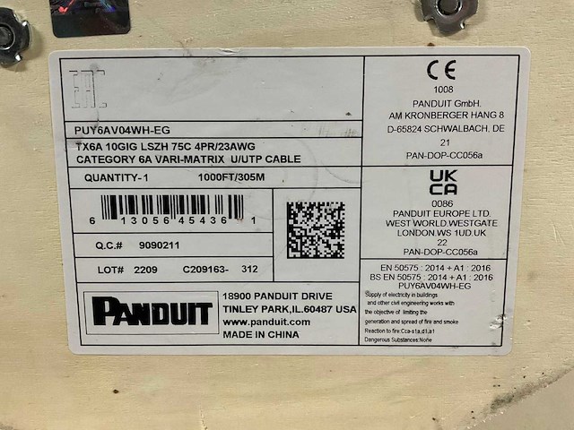 Panduit puy6av04wh-eg rollen utp kabel (4x) - afbeelding 2 van  2