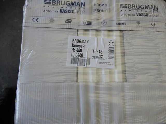 Paneelradiator, brugman, compact, wit, t21 400x480 - afbeelding 1 van  5