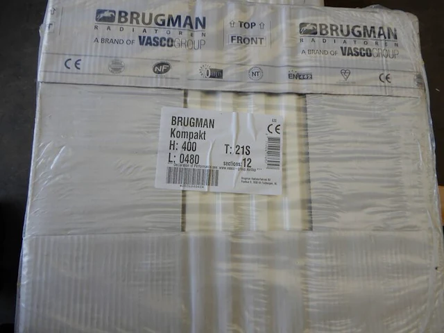Paneelradiator, brugman, compact, wit, t21 400x480 - afbeelding 1 van  5