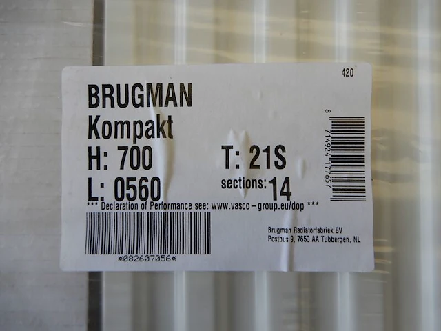 Paneelradiator, brugman, compact, wit, t21 700x560 - afbeelding 3 van  5