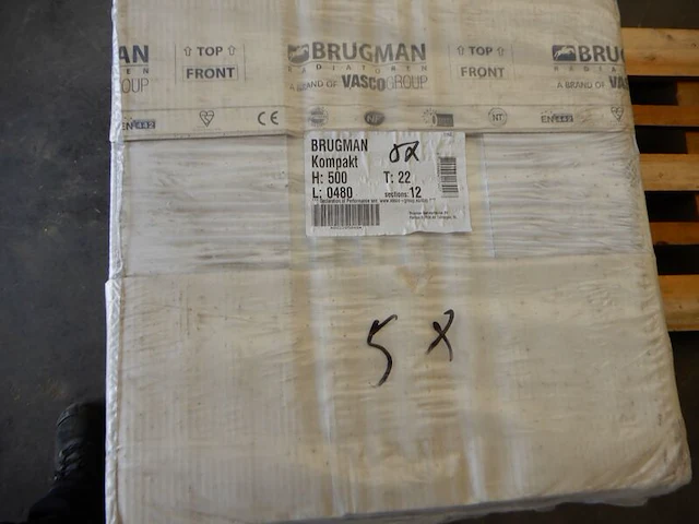 Paneelradiator, brugman, compact, wit, t22 500x480 - afbeelding 1 van  5