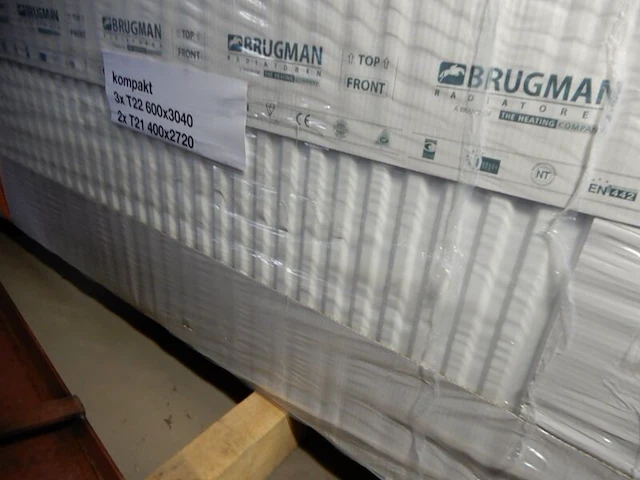 Paneelradiator, brugman, compact, wit, t22 600x3040 - afbeelding 1 van  4
