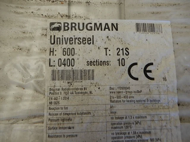 Paneelradiator, brugman, universeel compact, wit, t21 600x400 - afbeelding 3 van  3