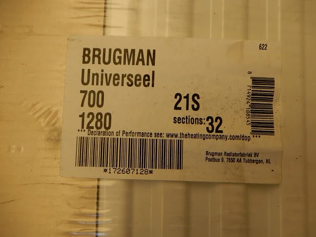 Paneelradiator, brugman, universeel compact, wit, t21 700x1280 - afbeelding 3 van  4