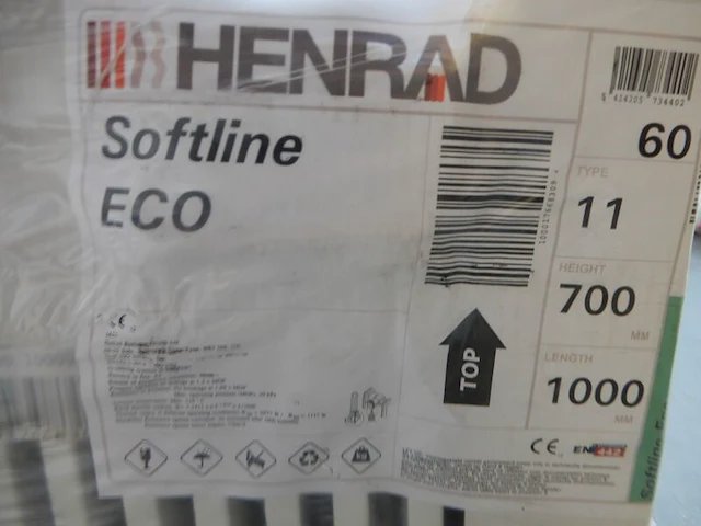 Paneelradiator, henrad, softline eco, wit, t11 700x1000 - afbeelding 2 van  2
