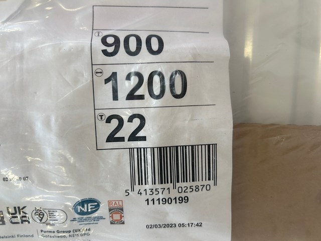 Paneelradiator t22 900x1200 mm, radson, compact - afbeelding 4 van  4