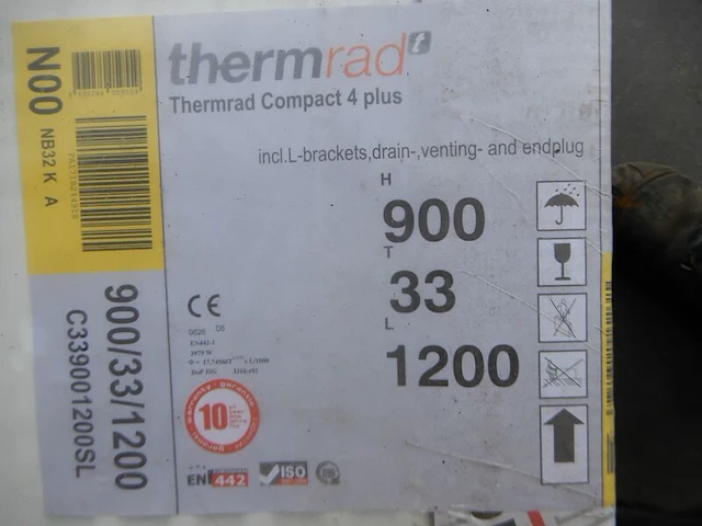 Paneelradiator, thermrad, c4, wit, t33 900x1200 - afbeelding 3 van  3