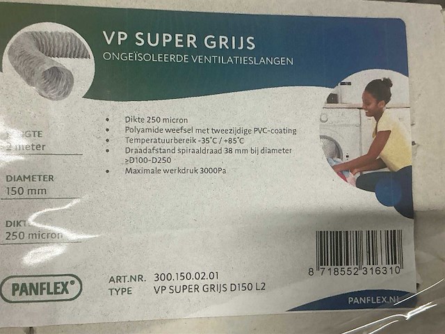 Panflex am2 ongeísoleerd ventilatieslang (43x) - afbeelding 1 van  1