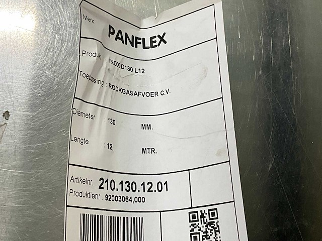 Panflex rol a 12m. rookgasafvoerleiding rvs flexibel inox ø130mm - afbeelding 6 van  7