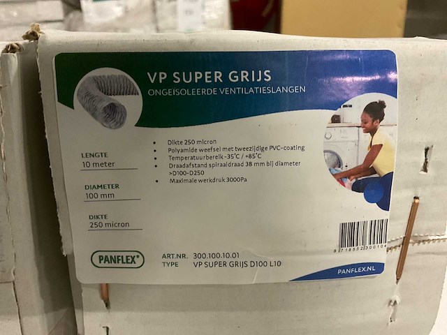 Panflex vp super grijs d100 l10 ventilatieslang (27x) - afbeelding 4 van  4