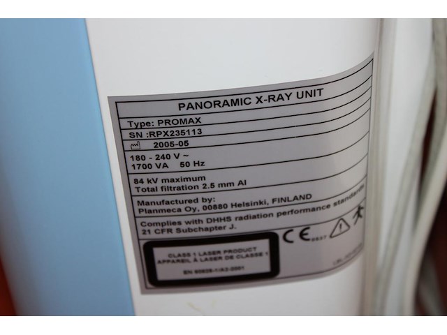 Panoramische röntgenunit planmeca promax voorzien van dimax 3 digitale sensor, incl. afstandbediening. bouw... - afbeelding 7 van  9