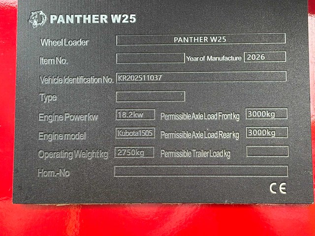 Panther - w25 advanced red - 2026 w25 kubota 4 cil en rexroth hydrauliek - afbeelding 8 van  41