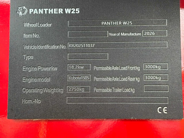 Panther - w25 advanced red - 2026 w25 kubota 4 cil en rexroth hydrauliek - afbeelding 8 van  41