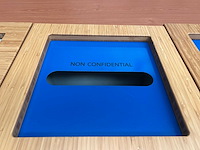 Papierbak / bekerdispenser wit met houten bovenblad (6x) - afbeelding 4 van  5