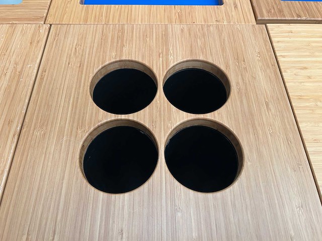 Papierbak / bekerdispenser wit met houten bovenblad (6x) - afbeelding 5 van  5