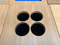 Papierbak / bekerdispenser wit met houten bovenblad (6x) - afbeelding 5 van  5