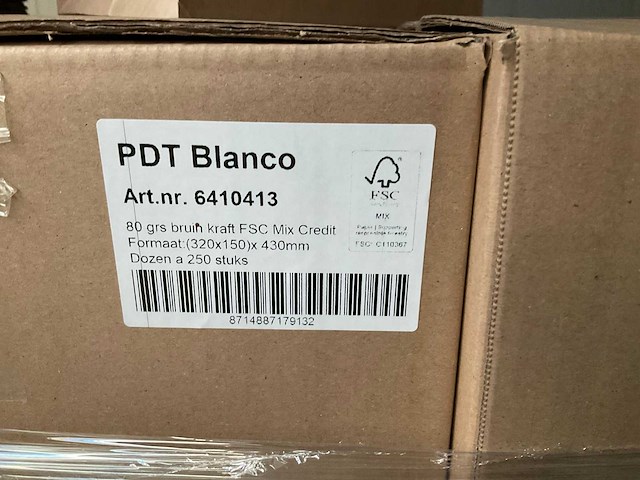 Papieren draagtassen (320x150)x430mm (3750x) - afbeelding 2 van  3