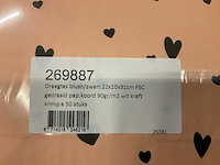 Papieren draagtassen blush/zwart 22x10x31 cm (2250x) - afbeelding 1 van  2