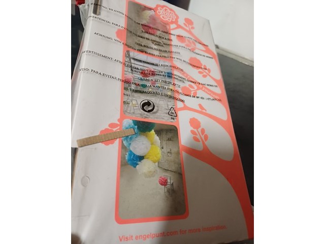 Papieren froezel ballen 3 kleur in doosje 36 doos op h038 - afbeelding 3 van  5