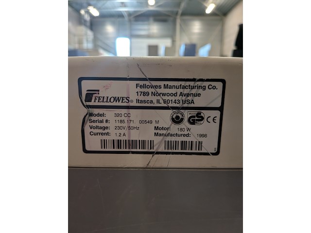 Papierversnipperaar fellowes, powershred 320cc - afbeelding 5 van  5